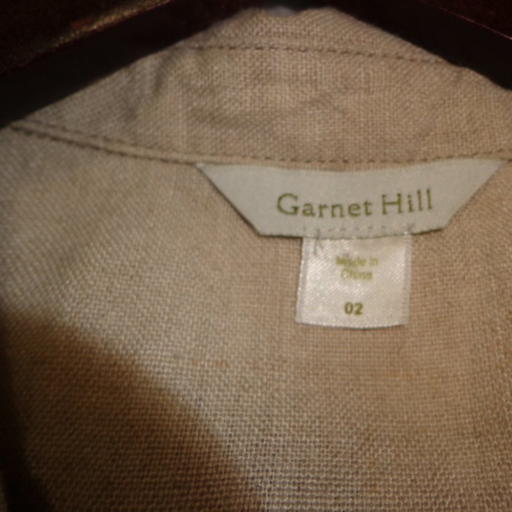 FIRM Garnet Hill Linen Shirtdress 2 Sleeveless Button-Down Bust Darts Sand - Picture 2 of 13